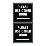 Signs ByLITA Square please use other door sign set with Adhesive Tape, Mounts On Any Surface, Weather Resistant, Indoor/Outdoor Use