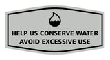 Signs ByLITA Fancy Help Us Conserve Water Avoid Excessive Use Sign