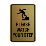 Portrait Round Please Watch Your Step Sign