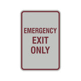 Portrait Round Emergency Exit Only Sign with Adhesive Tape, Mounts On Any Surface, Weather Resistant