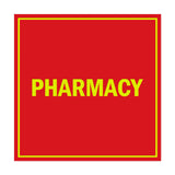 Square Pharmacy Sign with Adhesive Tape, Mounts On Any Surface, Weather Resistant