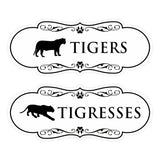 Designer Tigers and Tigresses, Novelty Restroom Signs, Set of 2 (Black) - Small