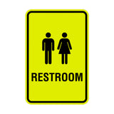 Portrait Round Unisex Restroom Sign with Adhesive Tape, Mounts On Any Surface, Weather Resistant