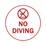 Signs ByLITA Circle No Diving Sign with Adhesive Tape, Mounts On Any Surface, Weather Resistant, Indoor/Outdoor Use