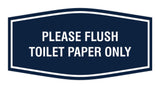 Fancy Please Flush Toilet Paper Only Wall or Door Sign