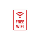 Portrait Round Free WiFi Sign with Adhesive Tape, Mounts On Any Surface, Weather Resistant