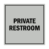 Square Private Restroom Sign with Adhesive Tape, Mounts On Any Surface, Weather Resistant