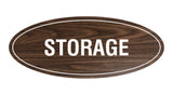 Walnut Oval STORAGE Sign