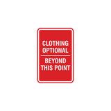 Signs ByLITA Portrait Round Clothing Optional Beyond This Point Sign