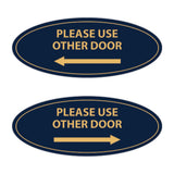 Oval Please Use Other Door Sign Set