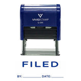 Blue Filed By Date Self Inking Rubber Stamp