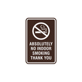 Portrait Round Absolutely No Indoor Smoking Thank You Sign