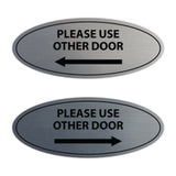 Oval Please Use Other Door Sign Set