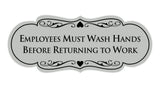 Signs ByLITA Designer Employees Must Wash Hands Before Returning to work Sign