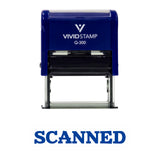 Blue Simple SCANNED Office Self-Inking Office Rubber Stamp