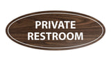 Oval Private Restroom Sign
