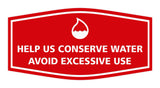 Signs ByLITA Fancy Help Us Conserve Water Avoid Excessive Use Sign