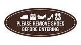 Oval Please Remove Shoes Before Entering Sign