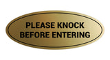 Oval Please Knock Before Entering Sign