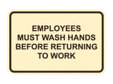 Signs ByLITA Classic Framed Employees Must Wash Hands Before Returning To Work