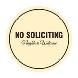 Signs ByLITA Circle No Soliciting Neighbors Welcome Sign