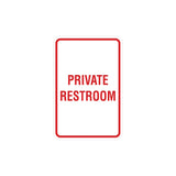 Portrait Round Private Restroom Sign with Adhesive Tape, Mounts On Any Surface, Weather Resistant