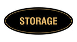 Black Gold Oval STORAGE Sign