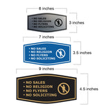 Fancy No Sales, No Religion, No Flyers, No Soliciting Wall or Door Sign