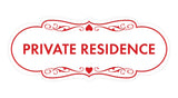Designer Private Residence Wall or Door Sign