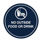 Signs ByLITA Circle No Outside Food Or Drink Sign