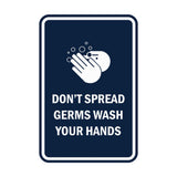 Signs ByLITA Portrait Round Don't Spread Germs Wash Your Hands Sign