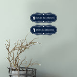 Designer Bucks and Does Novelty Restroom Signs (Set of 2) Wall or Door Sign