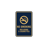 Signs ByLITA Portrait Round No Smoking Including E-Cigarettes Sign with Adhesive Tape, Mounts On Any Surface, Weather Resistant, Indoor/Outdoor Use