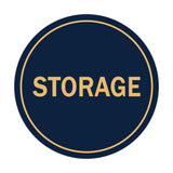 Navy Blue / Gold Signs ByLITA Circle Storage Sign