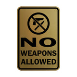 Portrait Round No Weapons Allowed Sign
