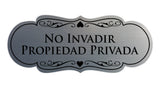 Signs ByLITA Designer Spanish No invadir propiedad privada Sign