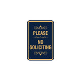 Portrait Round please no soliciting Sign with Adhesive Tape, Mounts On Any Surface, Weather Resistant