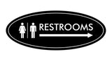 Signs ByLITA Oval Restrooms Right Arrow Sign