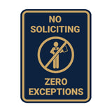 Portrait No Soliciting Zero Exceptions Wall or Door Sign