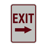 Portrait Round Exit Right Arrow Sign with Adhesive Tape, Mounts On Any Surface, Weather Resistant