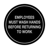 Signs ByLITA Circle Employees Must Wash Hands Before Returning to Work Sign