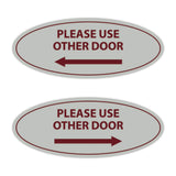 Oval Please Use Other Door Sign Set