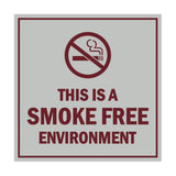 Square this is a smoke free environment Sign with Adhesive Tape, Mounts On Any Surface, Weather Resistant