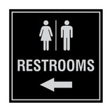 Signs ByLITA Square Restrooms left arrow Sign