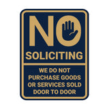 Portrait Round No Soliciting We Do Not Purchase Goods or Services Sold Door to Door Wall or Door Sign