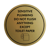 Circle Sensitive Plumbing Do Not Flush Anything Except Toilet Paper Wall or Door Sign