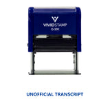 Blue Unofficial Transcript Self Inking Rubber Stamp