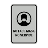 Signs ByLITA Portrait Round No Face Mask No Service Sign