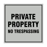 Square Private Property Sign with Adhesive Tape, Mounts On Any Surface, Weather Resistant