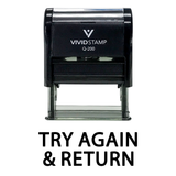 TRY AGAIN & RETURN Teacher Self Inking Rubber Stamp